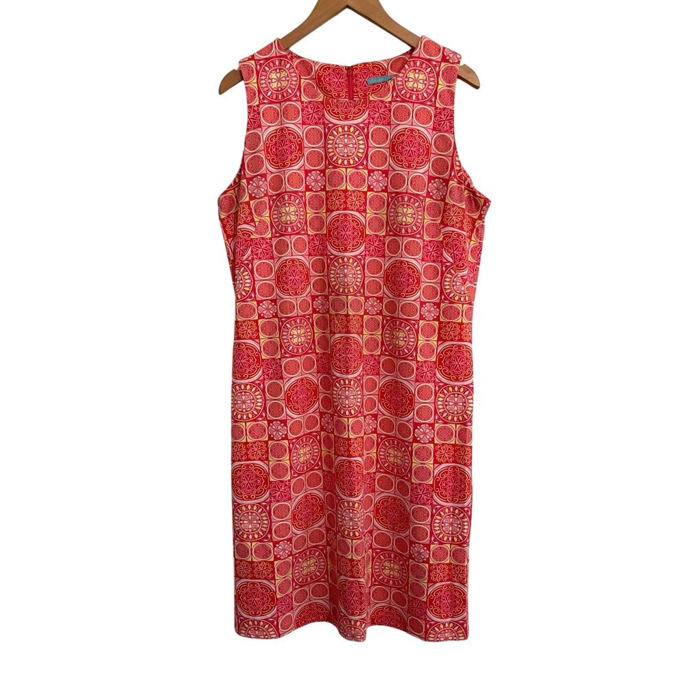 J. McLaughlin Sleeveless Geometric Artsy Dress Women’s Size XL Catalina Cloth